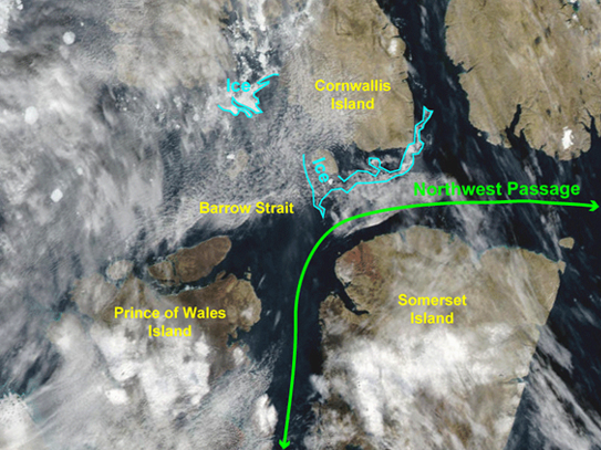 Ice distribution in the Barrow Strait
